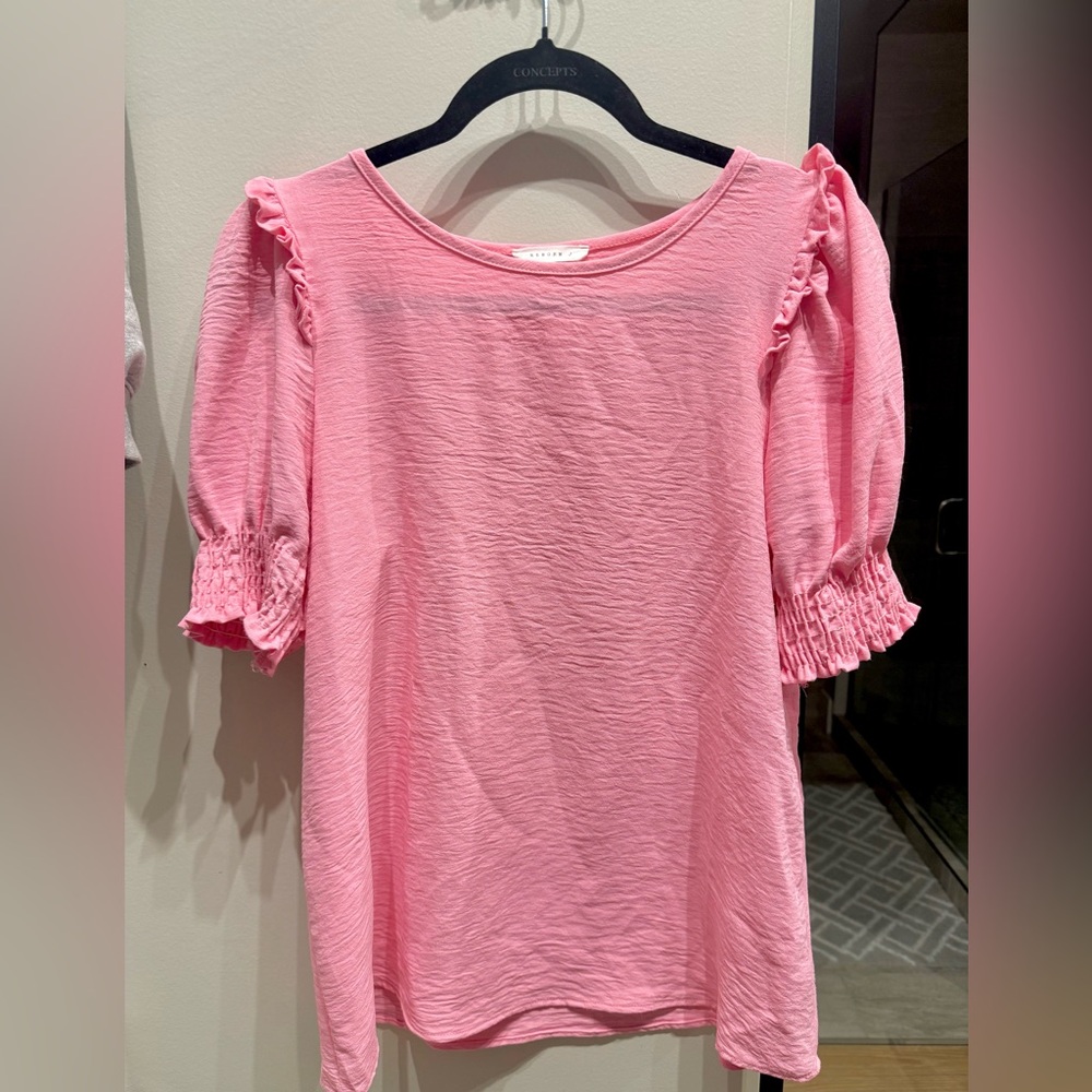 Pink Puff Sleeve Top
